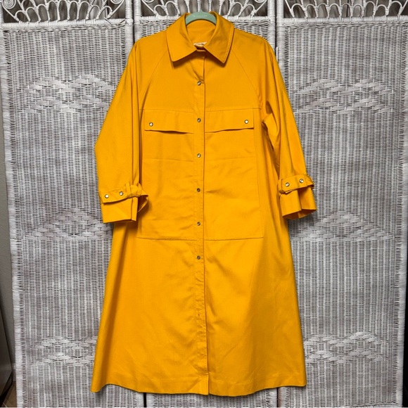 Bonnie Cashin Jackets & Blazers - RARE! Vintage Bonnie Cashin A Line Canvas Trench Coat Size 6 - YELLOW 60s/70s